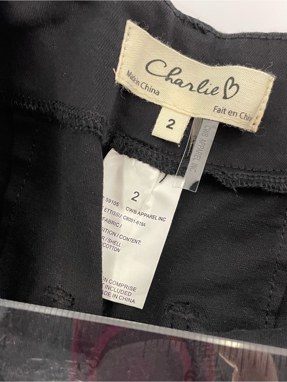 CHARLIE B Black cotton shorts